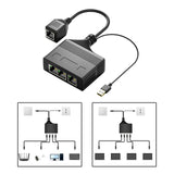 Maxbell RJ 45 Ethernet Splitter Cable 1 to 3 Ports Ethernet Adapter for Cat5 5E Cat6 1to3 1000Mbps Female