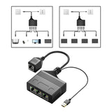 Maxbell RJ 45 Ethernet Splitter Cable 1 to 3 Ports Ethernet Adapter for Cat5 5E Cat6 1to3 1000Mbps Female
