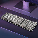 Maxbell Retro Punk 104 Key PC Wired Keyboard Black Switch Mechanical Gaming Keyboard