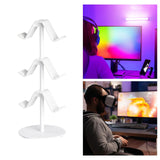 Maxbell Game Controller Holder Anti Slip Base Plastic Headphone Stand for Headphones 3 Tier White