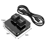 Maxbell Copy and Paste 2 Key Keyboard RGB USB Mini Keyboard 2 Keys for Audio Drawing black