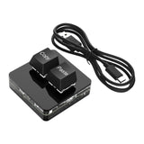 Maxbell Copy and Paste 2 Key Keyboard RGB USB Mini Keyboard 2 Keys for Audio Drawing black