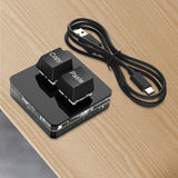 Maxbell Copy and Paste 2 Key Keyboard RGB USB Mini Keyboard 2 Keys for Audio Drawing black
