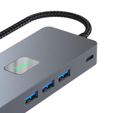 Maxbell USB 3.0 Hub Stable Aluminum Alloy 4K/120Hz USB Splitter 1 in 8 Out USB C Hub