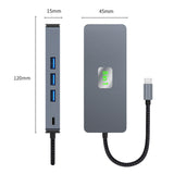 Maxbell USB 3.0 Hub Stable Aluminum Alloy 4K/120Hz USB Splitter 1 in 8 Out USB C Hub