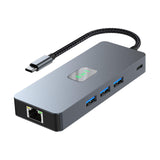 Maxbell USB 3.0 Hub Stable Aluminum Alloy 4K/120Hz USB Splitter 1 in 8 Out USB C Hub