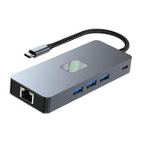 Maxbell USB 3.0 Hub Stable Aluminum Alloy 4K/120Hz USB Splitter 1 in 8 Out USB C Hub