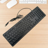 Maxbell Wired Keyboard French Layout Mute French Keyboard for PC Computer Convenient Black