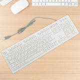Maxbell Wired Keyboard French Layout Mute French Keyboard for PC Computer Convenient White