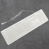 Maxbell Wired Keyboard French Layout Mute French Keyboard for PC Computer Convenient White
