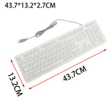 Maxbell Wired Keyboard French Layout Mute French Keyboard for PC Computer Convenient White