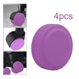 4x Travel Suitcases Wheel Cover Soft Lightweight Silent Luggage Wheel Covers Violet