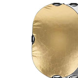 Maxbell 60x90cm Portable Oval Light Reflector Reflective Fabric Lightweight Foldable Golden and Silver