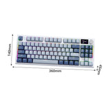 Maxbell Gamer Keyboard 87 Keys Hot Swap Sturdy 3 Modes Connectivity 14.1x5.5x1.7inch Style C