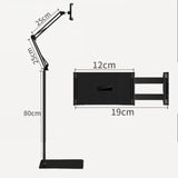 Maxbell Tablet Floor Stand Flexible Overhead Bed Phone Stand for Bedroom Gym Outdoor Black
