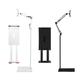 Maxbell Tablet Floor Stand Flexible Overhead Bed Phone Stand for Bedroom Gym Outdoor Black