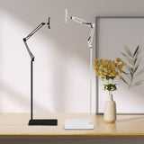 Maxbell Tablet Floor Stand Flexible Overhead Bed Phone Stand for Bedroom Gym Outdoor Black