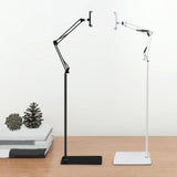 Maxbell Tablet Floor Stand Flexible Overhead Bed Phone Stand for Bedroom Gym Outdoor Black