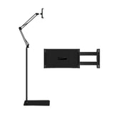 Maxbell Tablet Floor Stand Flexible Overhead Bed Phone Stand for Bedroom Gym Outdoor Black