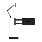 Maxbell Tablet Floor Stand Flexible Overhead Bed Phone Stand for Bedroom Gym Outdoor Black