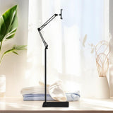 Maxbell Tablet Floor Stand Flexible Overhead Bed Phone Stand for Bedroom Gym Outdoor Black