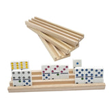 Maxbell Maxbell 4Pcs Wooden Domino Tray Decoration Educational Crafts Gifts Domino Organizer Without Pad