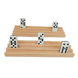 Maxbell Maxbell 4Pcs Wooden Domino Tray Decoration Educational Crafts Gifts Domino Organizer Without Pad