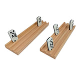 Maxbell Maxbell 4Pcs Wooden Domino Tray Decoration Educational Crafts Gifts Domino Organizer Without Pad