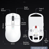 Maxbell 3 Mode Mouse up to 26000DPI Six Levels of Resolution Chargeable Mouse for PC