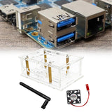 Maxbell Maxbell Clear Acrylic Case for 5 Pro Development Board Protective Shell with Antenna with fan