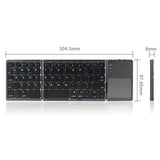 Maxbell Foldable Keyboard Lightweight Cordless Keyboard for Tablet Laptop Smartphone Gray