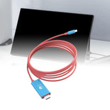 Maxbell Computer Screen Projection Cable Type C to HDTV Conversion Line for 4K TV Red Blue