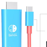 Maxbell Computer Screen Projection Cable Type C to HDTV Conversion Line for 4K TV Red Blue