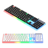 Maxbell Mechanical Gaming Keyboard PC Nonslip Women Men Waterproof USB Wired 104 Key White