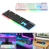 Maxbell Mechanical Gaming Keyboard PC Nonslip Women Men Waterproof USB Wired 104 Key White