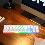 Maxbell Mechanical Gaming Keyboard PC Nonslip Women Men Waterproof USB Wired 104 Key White