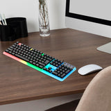 Maxbell Mechanical Gaming Keyboard PC Nonslip Women Men Waterproof USB Wired 104 Key BLack