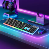 Maxbell Mechanical Gaming Keyboard PC Nonslip Women Men Waterproof USB Wired 104 Key BLack
