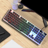 Maxbell Mechanical Gaming Keyboard PC Nonslip Women Men Waterproof USB Wired 104 Key BLack