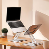 Maxbell Folding Laptop Stand Laptop Riser Holder for Tabletop Apartments Living Room Silver