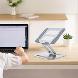 Maxbell Folding Laptop Stand Laptop Riser Holder for Tabletop Apartments Living Room Silver