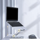 Maxbell Folding Laptop Stand Laptop Riser Holder for Tabletop Apartments Living Room Silver