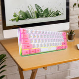Maxbell Maxbell Wired USB C Gaming Keyboard Compact for Typing Gaming Office Gamer PC Laptop Mainly White
