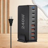 Maxbell Maxbell Desktop Charging Station Traveling Home USB Power Adapter 240W USB C Charger Black