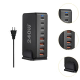 Maxbell Maxbell Desktop Charging Station Traveling Home USB Power Adapter 240W USB C Charger Black