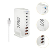 Maxbell 268W USB C Charger PD100W PD30W QC18W Multifunctional USB C Charging Station White