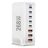 Maxbell 268W USB C Charger PD Charger 8 Ports Desktop Adapter USB C Charging Station White