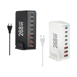 Maxbell 268W USB C Charger PD Charger 8 Ports Desktop Adapter USB C Charging Station White