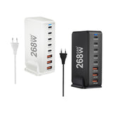 Maxbell 268W USB C Charger PD Charger 8 Ports Desktop Adapter USB C Charging Station White