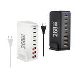 Maxbell 268W USB C Charger PD Charger 8 Ports Desktop Adapter USB C Charging Station White